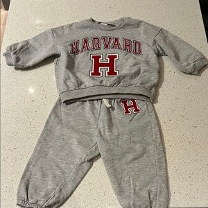 H&M Harvard Kids Gray Sweatshirt and Pants Set